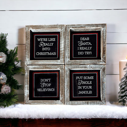 Chalkboard Christmas Wood Signs