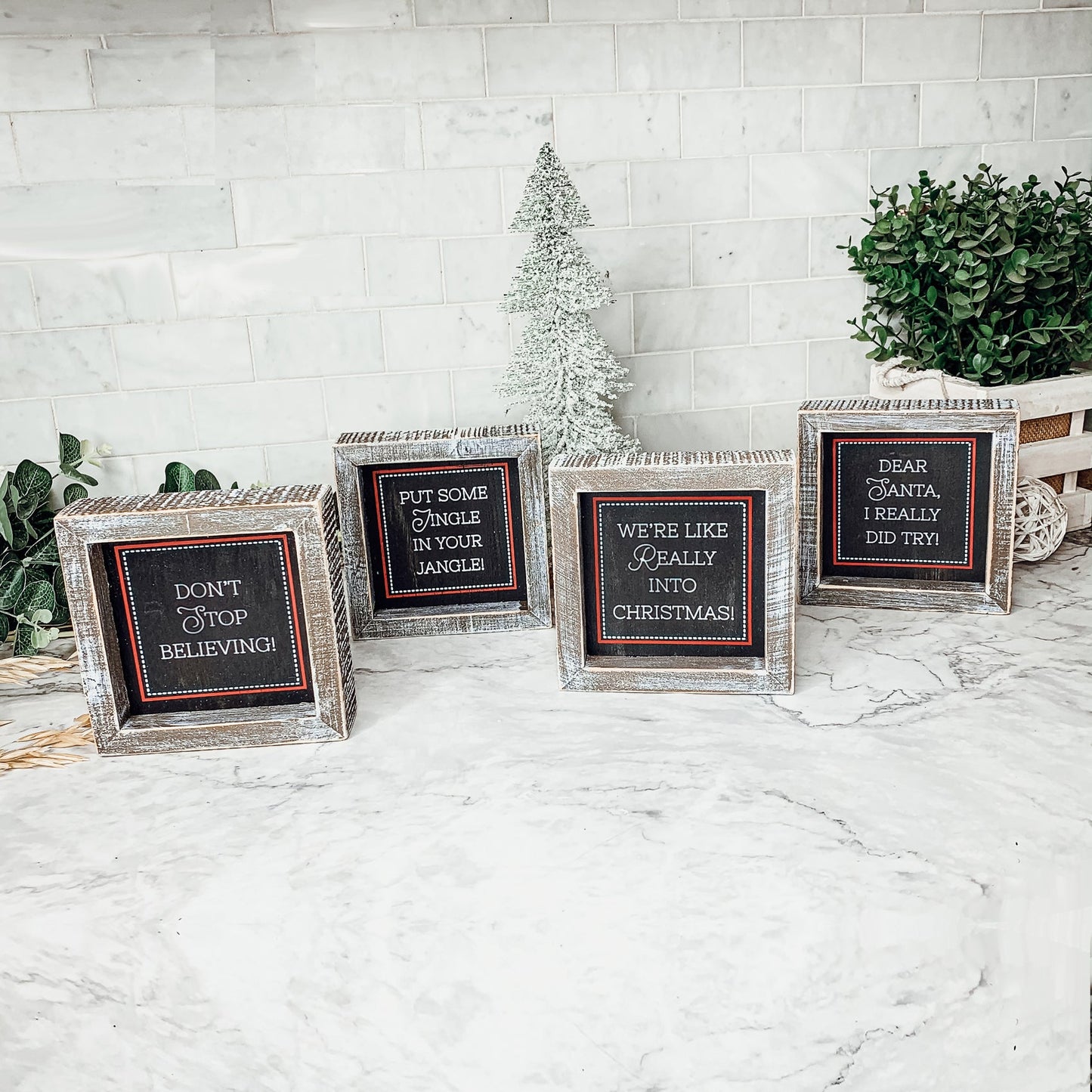 Chalkboard Christmas Wood Signs