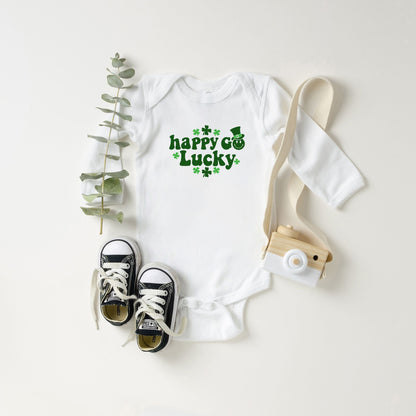 Happy Go Lucky Clovers Baby Long Sleeve Onesie