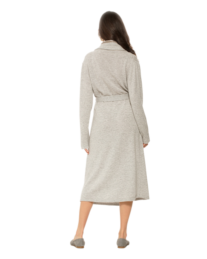 Women's Pure Cashmere Knit Robe Light Grey by Monticelli Cashmere