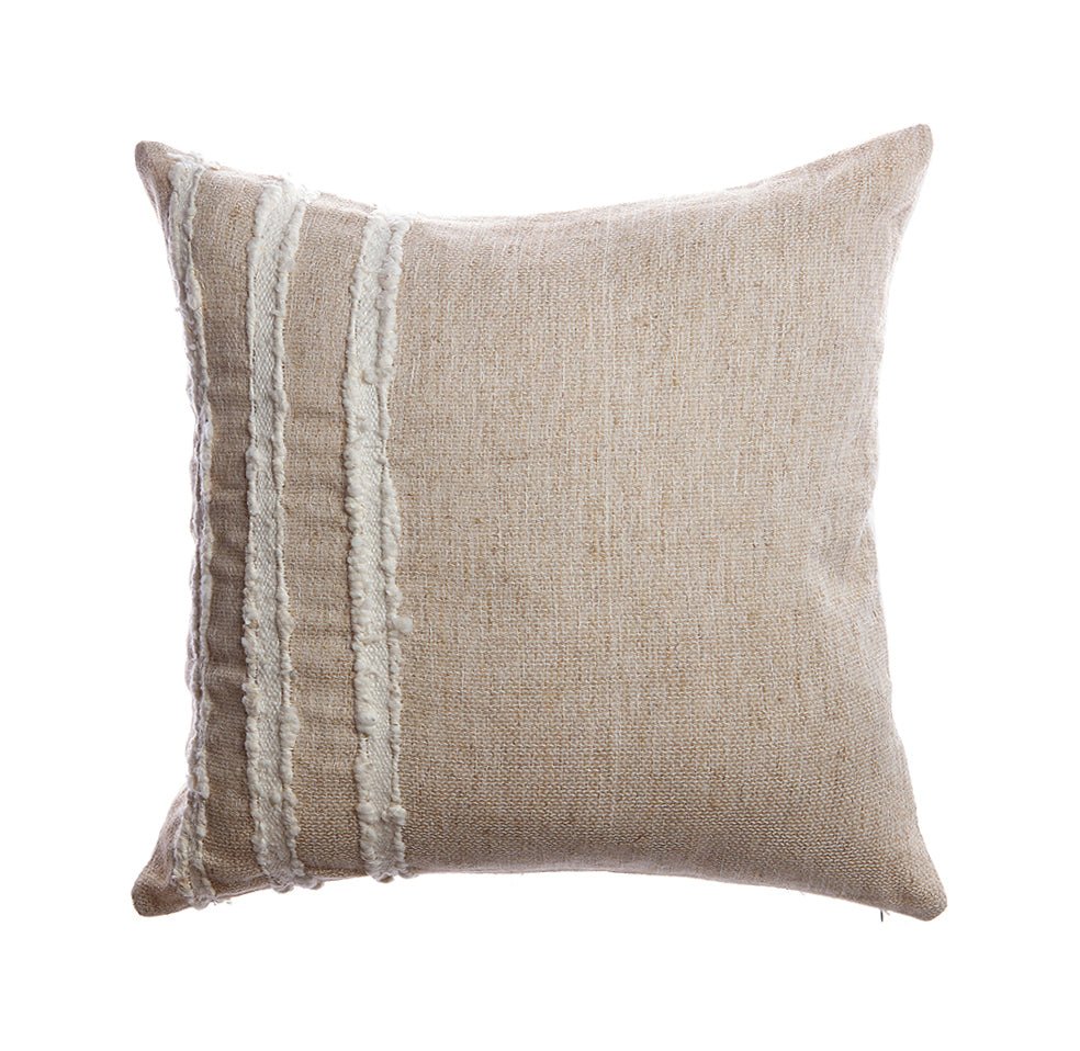 Ivory Raw Linen Square Pillow