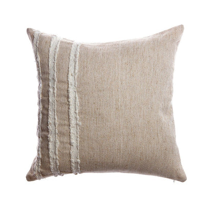 Ivory Raw Linen Square Pillow