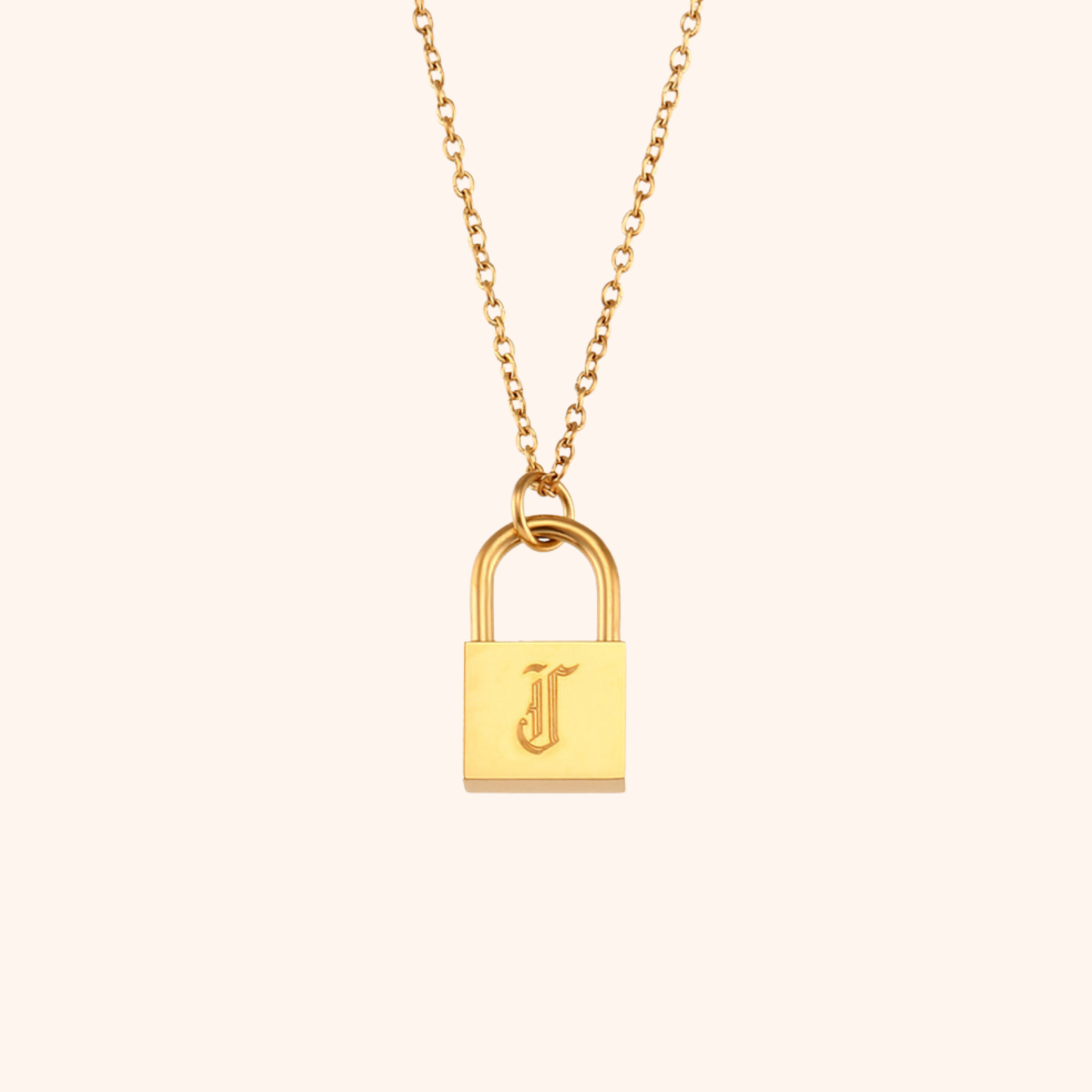 Initial Lock Necklace