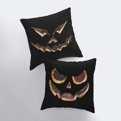 Jack O Lantern Dark Throw Pillow