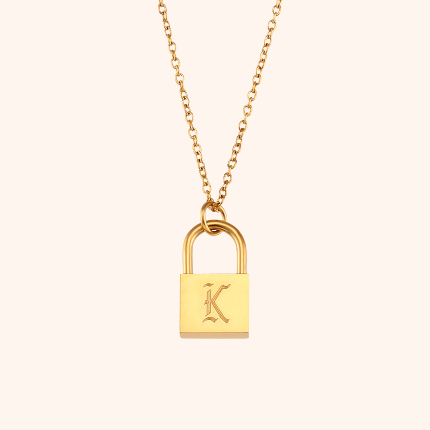 Initial Lock Necklace