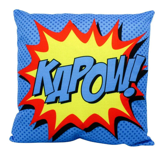 KAPOW Blue Throw Pillow