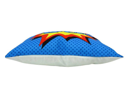 KAPOW Blue Throw Pillow