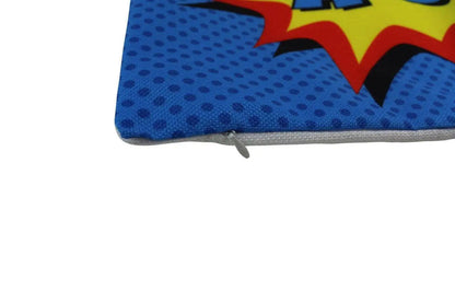 KAPOW Blue Throw Pillow