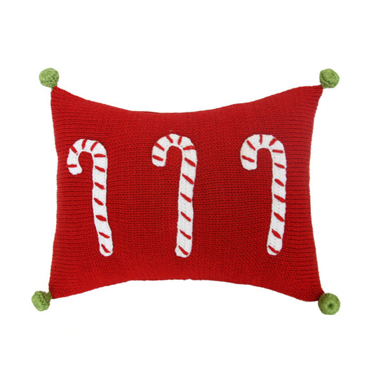 Candy Cane Mini Pillow, Red by Melange Collection