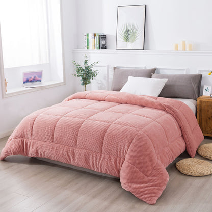 Kasentex Ultra Soft All Season Reversible Plush Sherpa Lined Comforter, Twin, Queen, King