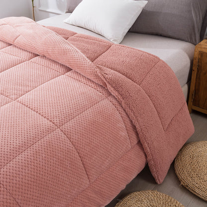 Kasentex Ultra Soft All Season Reversible Plush Sherpa Lined Comforter, Twin, Queen, King