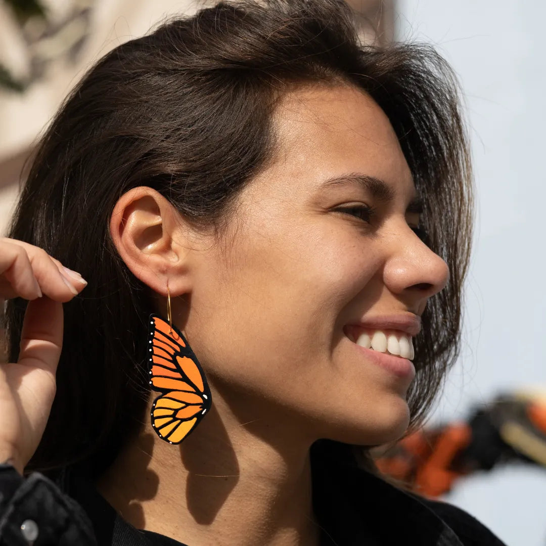 Monarch Butterfly Hoops by LE CHIC MIAMI