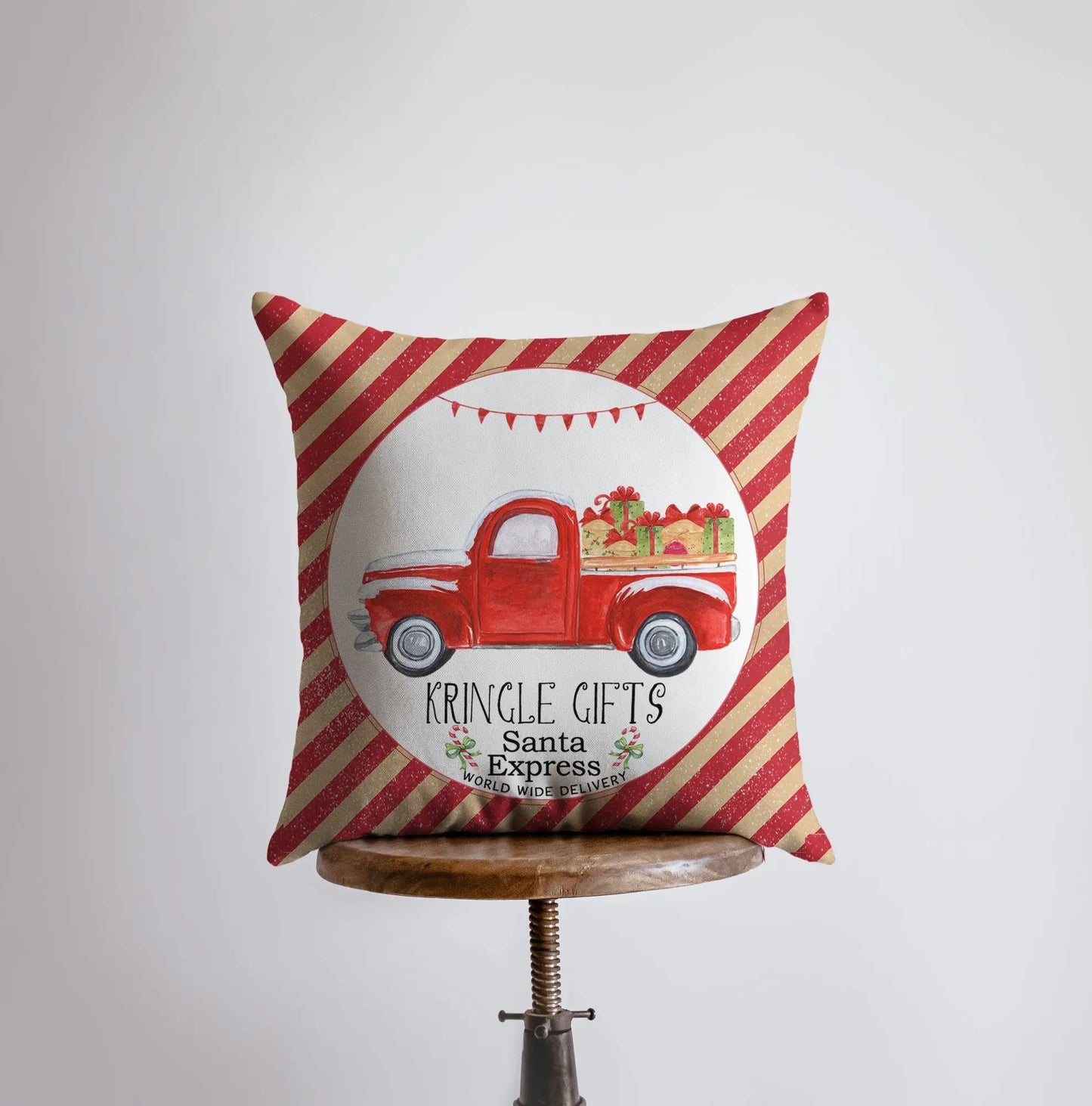 Kringle Gifts Throw Pillow