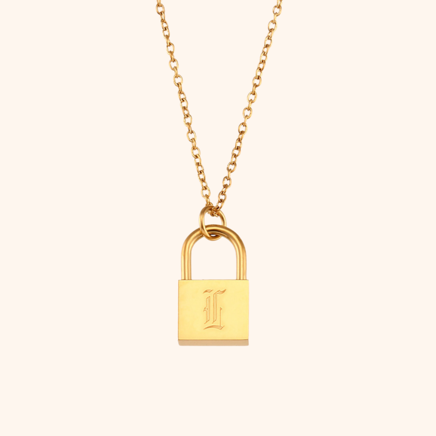 Initial Lock Necklace