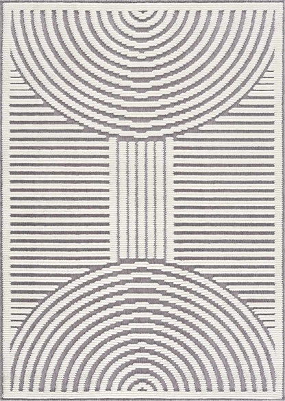 Deron Gray Rainbow Washable Rug