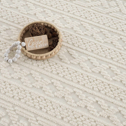 Fadey White 3D Washable Rug
