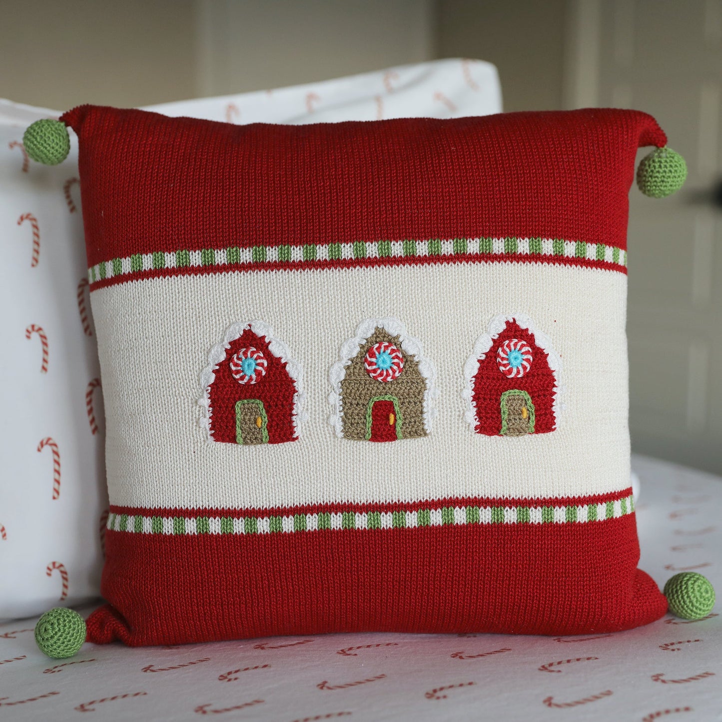 Gingerbread House 14" Pillow by Melange Collection