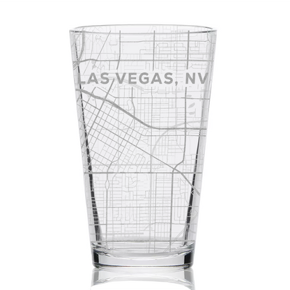 Las Vegas, NV Map Pint Glass