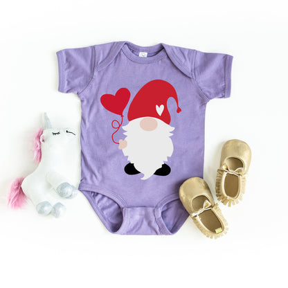 Balloon Heart Gnome | Baby Graphic Short Sleeve Onesie by The Juniper Shop