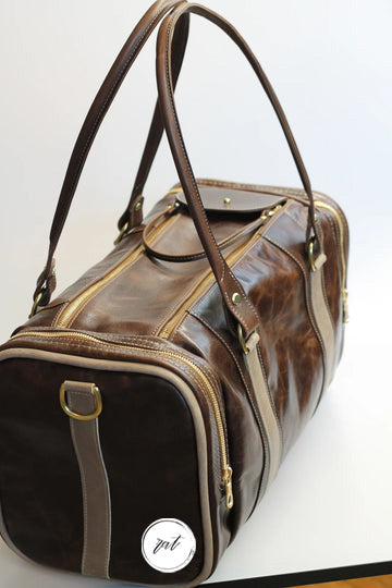 Leather Weekender Duffle Bag