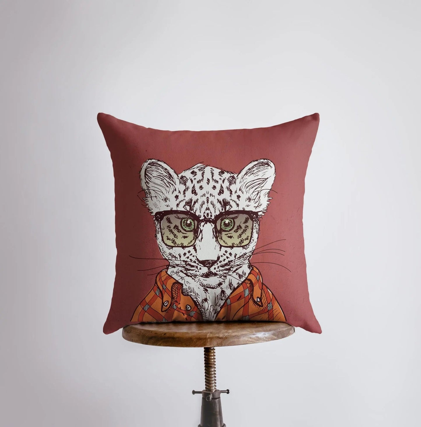 Leopard Hipster Throw Pillow