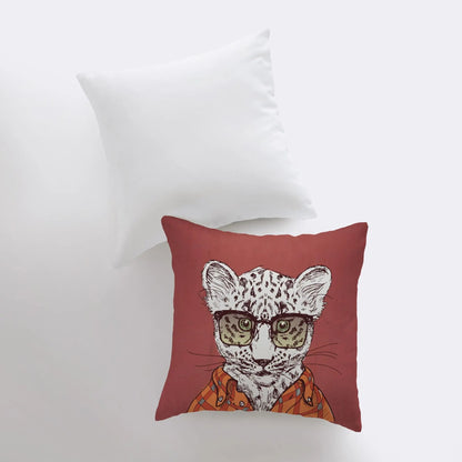 Leopard Hipster Throw Pillow