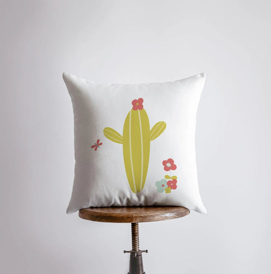 Lime Green Cactus Throw Pillow