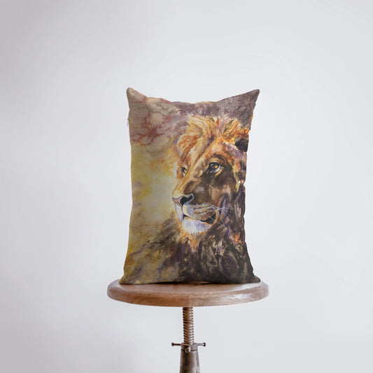 Watercolor Lion Throw Pillow