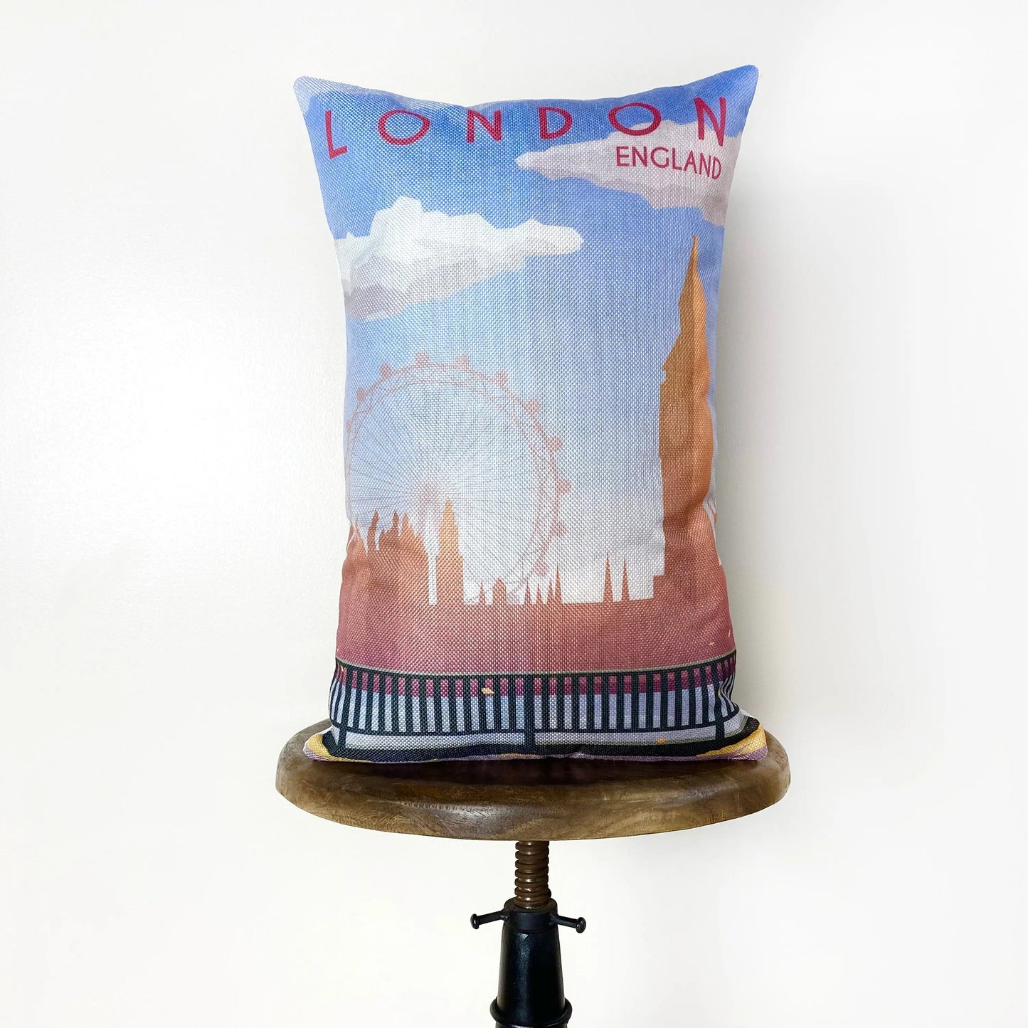 London Art Adventure Time Throw Pillow