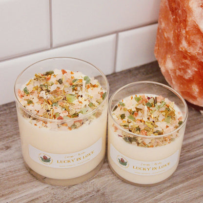 Lucky In Love Crystal Candle – Romance & Attraction Ritual Candle