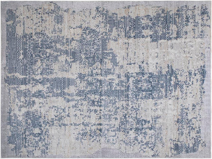 Modern Lelia Grey Blue Distressed Rug by Bareens Designer Rugs