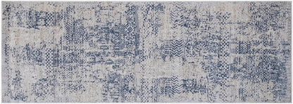 Modern Lelia Grey Blue Distressed Rug by Bareens Designer Rugs