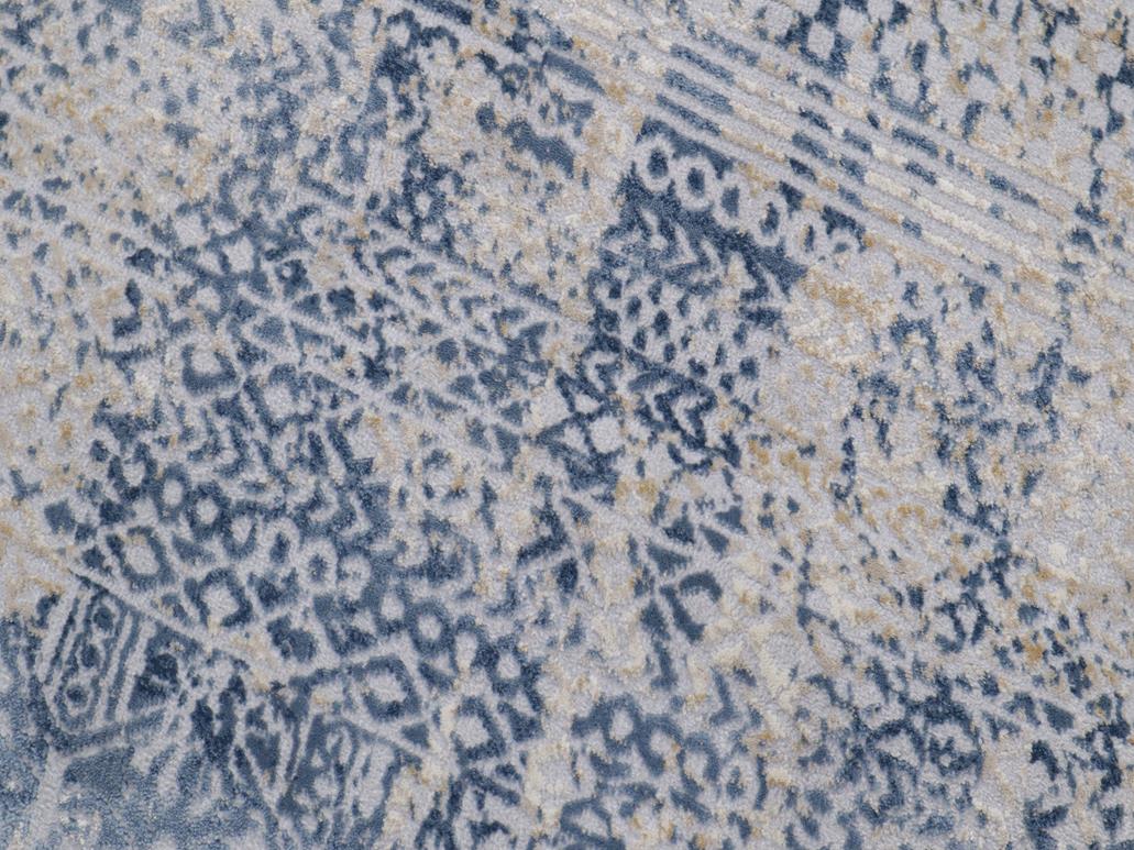 Modern Lelia Grey Blue Distressed Rug by Bareens Designer Rugs