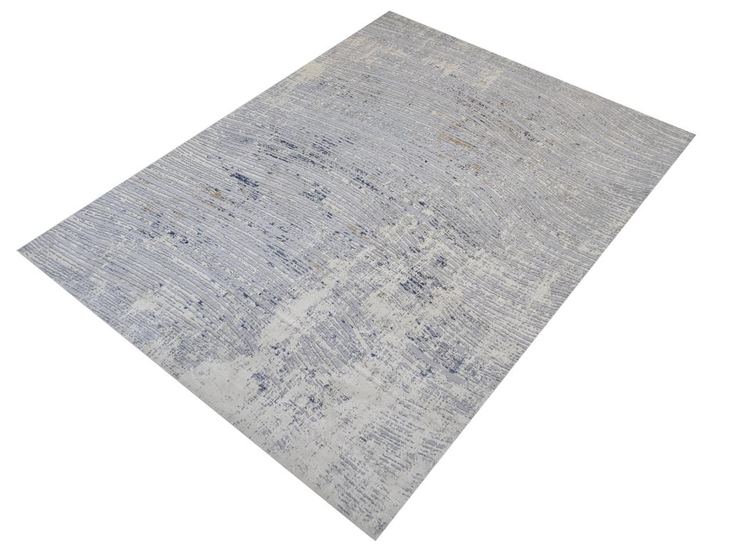 Abstract Dirilis Berber Blue Light Grey Rug by Bareens Designer Rugs