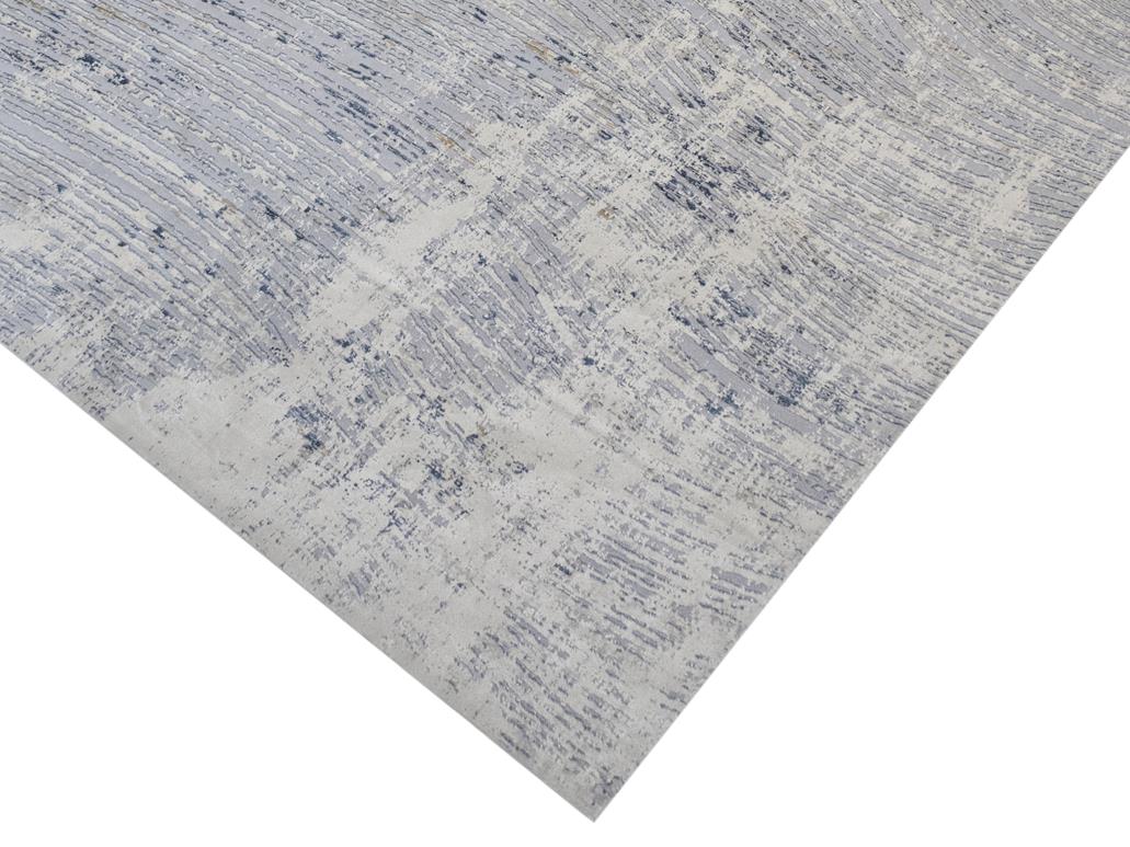 Abstract Dirilis Berber Blue Light Grey Rug by Bareens Designer Rugs