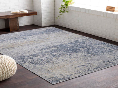 Vintage Evoke Blue Grey Distressed Rug by Bareens Designer Rugs