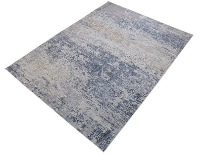 Vintage Evoke Blue Grey Distressed Rug by Bareens Designer Rugs