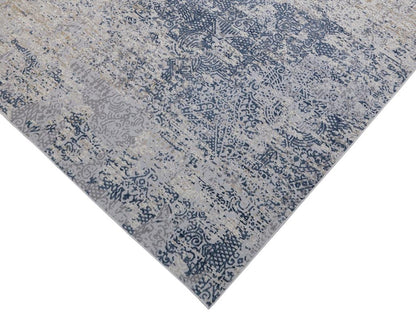 Vintage Evoke Blue Grey Distressed Rug by Bareens Designer Rugs