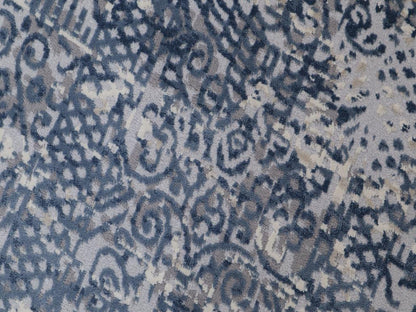 Vintage Evoke Blue Grey Distressed Rug by Bareens Designer Rugs