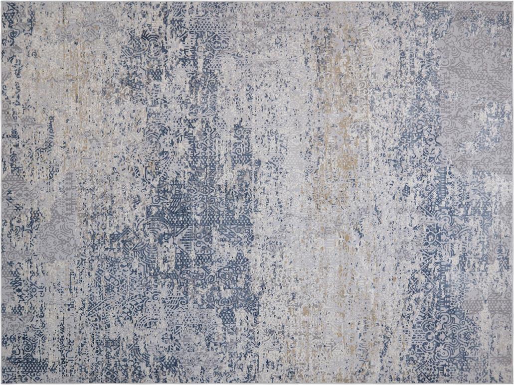 Vintage Evoke Blue Grey Distressed Rug by Bareens Designer Rugs