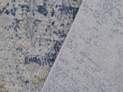 Vintage Evoke Blue Grey Distressed Rug by Bareens Designer Rugs