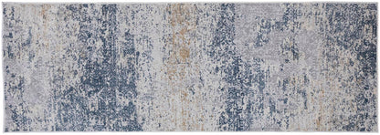 Vintage Evoke Blue Grey Distressed Rug by Bareens Designer Rugs