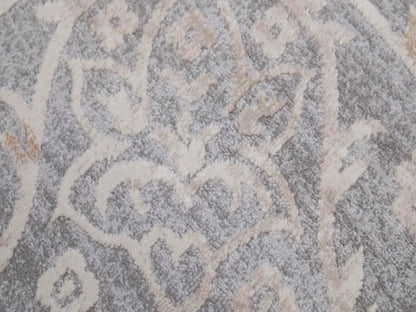 Vintage Shabby Chic Mahal Cream Light Gray Rug by Bareens Designer Rugs