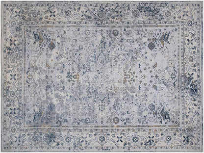 Vintage Delmar Light Gray Blue Rug by Bareens Designer Rugs