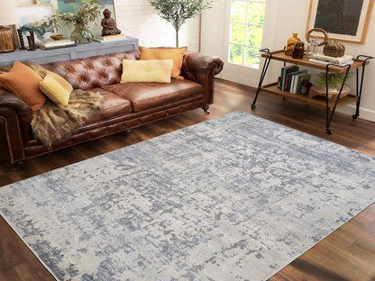 Oxford Abstract Grey Blue Rug by Bareens Designer Rugs