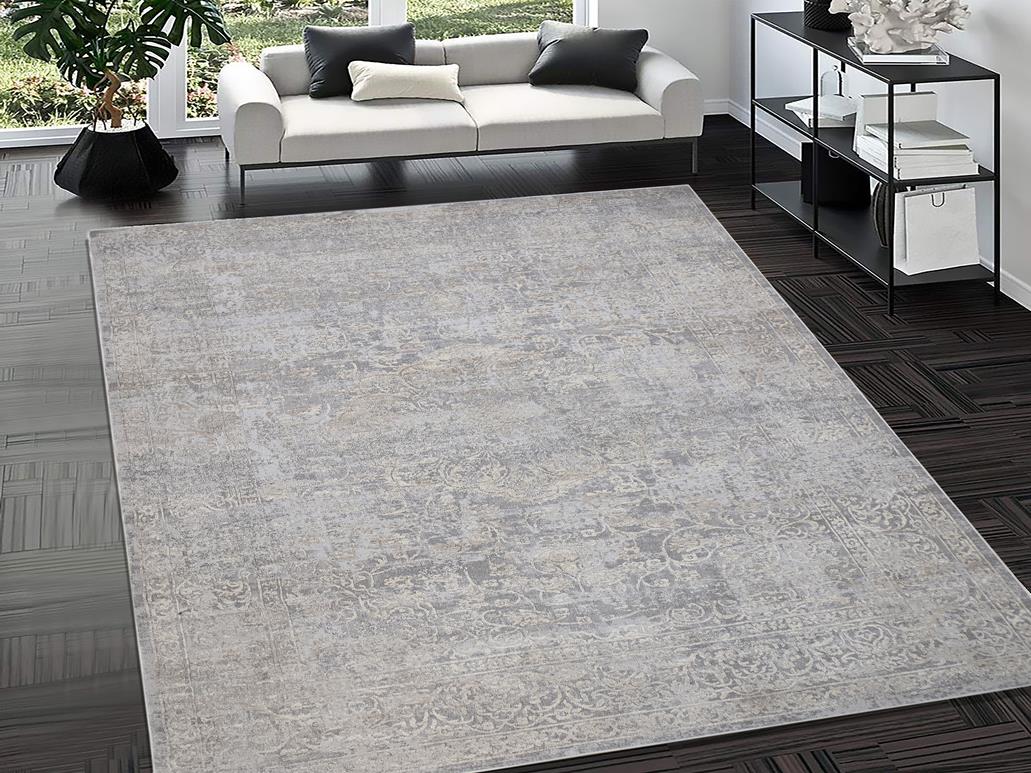 Vintage Regal Grey Beige Rug by Bareens Designer Rugs