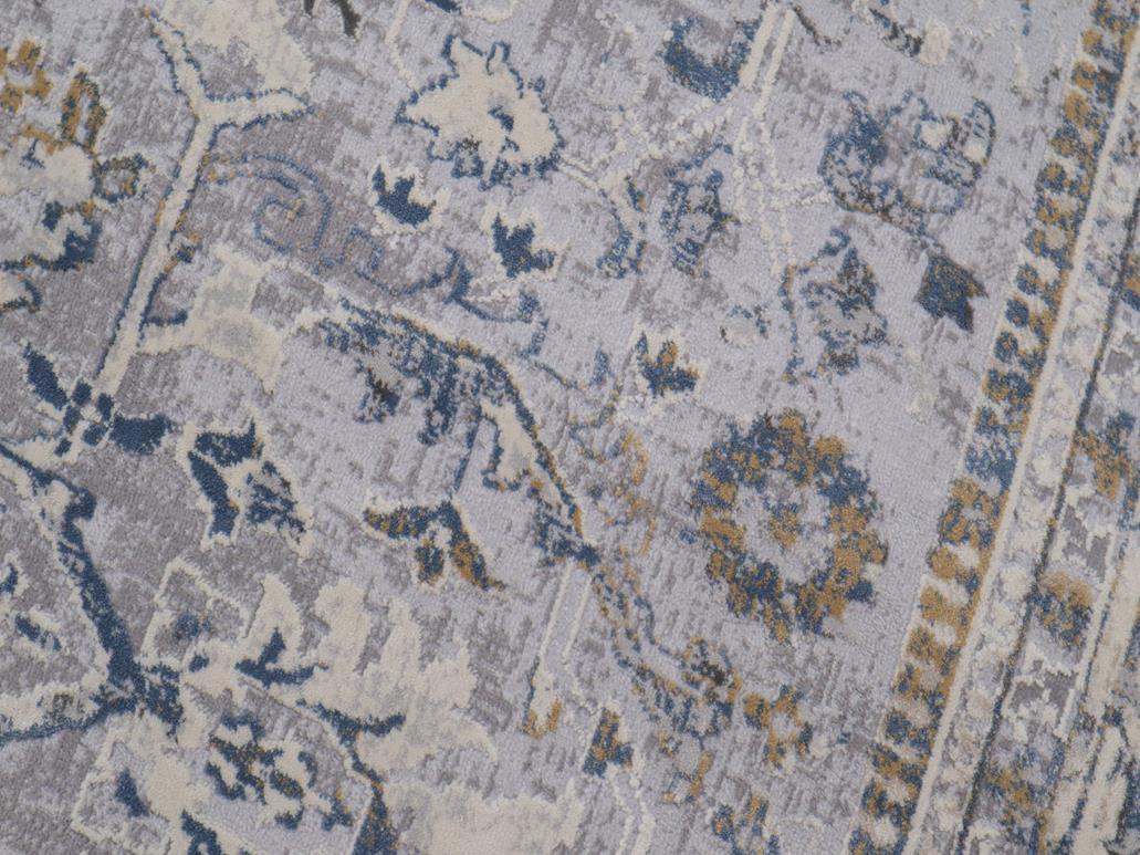 Vintage Zinnia Light Grey Blue Rug by Bareens Designer Rugs