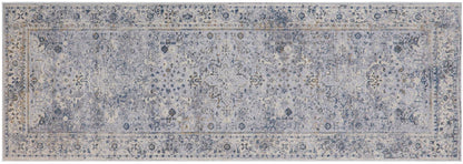 Vintage Zinnia Light Grey Blue Rug by Bareens Designer Rugs