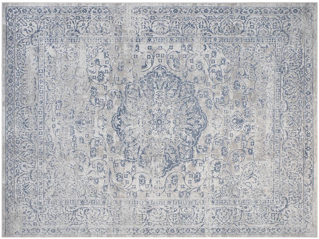 Vintage Blossom Cream Blue Rug by Bareens Designer Rugs