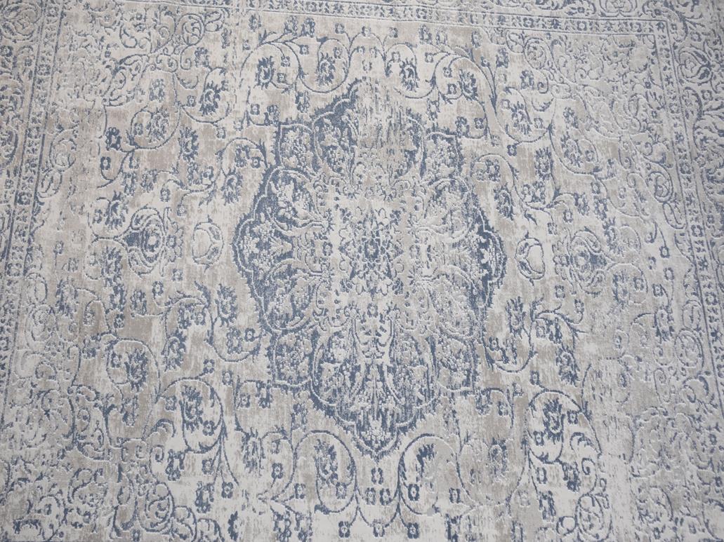 Vintage Blossom Cream Blue Rug by Bareens Designer Rugs